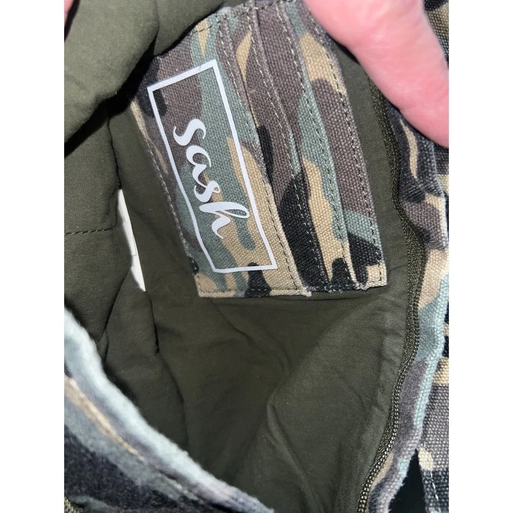 Sash‎ Bag Camouflage Canvas Crossbody Sling Bag Adjustable Strap Multi Pocket